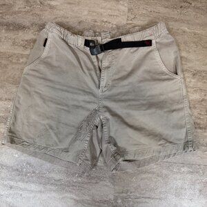 Gramicci Shorts Women Large Khaki Classic Hiking Outdoor Trail Climbing Web Belt